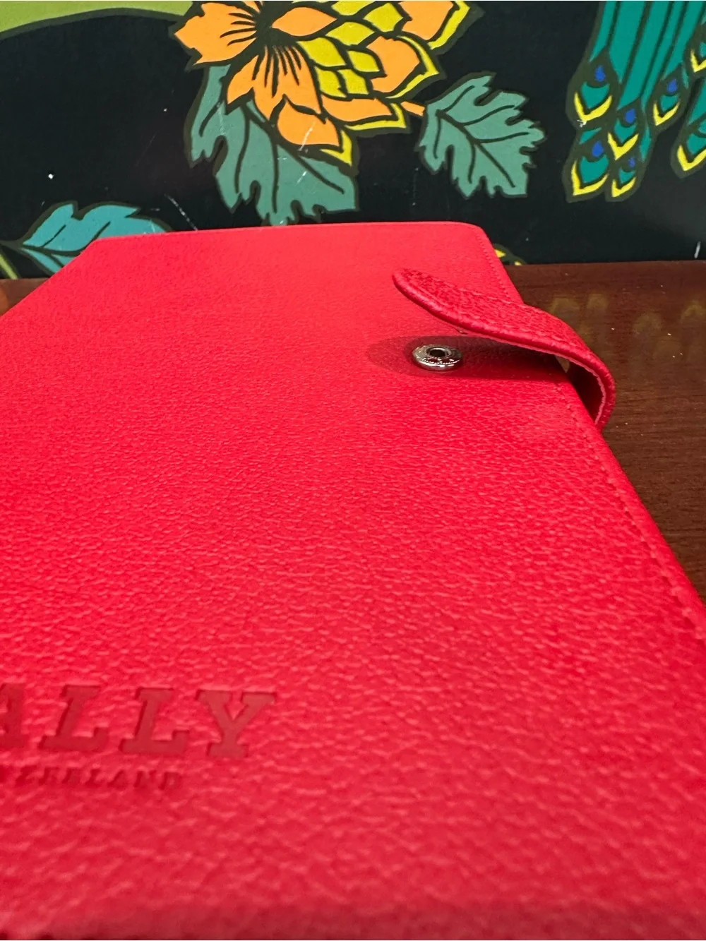 Bally Switzerland Red Leather Organizer Planner Datebook Notebook Snap Closure